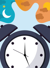 Poster - alarm clock time classic bell vector illustration