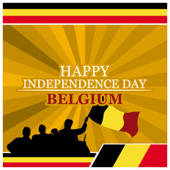 Wall Mural - Vector illustration. background Belgium national holiday of July 21. Happy Independence Day. designs for posters, backgrounds, cards, banners, stickers, etc