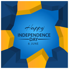 Wall Mural - Vector illustration abstract background Sweden Independence Day of June 6. Designs for posters, backgrounds, cards, banners, stickers, etc