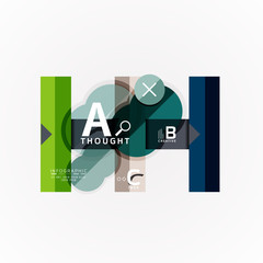 Abstract geometric option infographic banners, a b c steps process