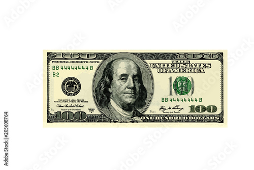 Fotografie, Obraz hundred dollar bill. vector illustration