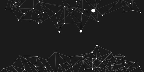 Network Connecting dot polygon background : Concept of Network, Business, Connecting, Molecule, Data, Chemical