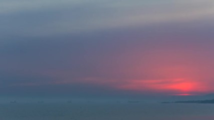 Wall Mural - Timelapse of beautiful sunset over sea landscape. No flicker, no birds.