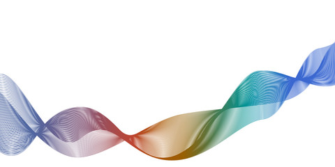 Liquid flow wave abstract design element in rainbow colors