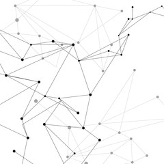 Poster - Network Connecting dot polygon background : Concept of Network, Business, Connecting, Molecule, Data, Chemical