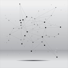 Poster - Network Connecting dot polygon background : Concept of Network, Business, Connecting, Molecule, Data, Chemical
