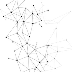 Poster - Network Connecting dot polygon background : Concept of Network, Business, Connecting, Molecule, Data, Chemical