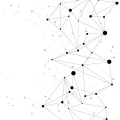 Poster - Network Connecting dot polygon background : Concept of Network, Business, Connecting, Molecule, Data, Chemical