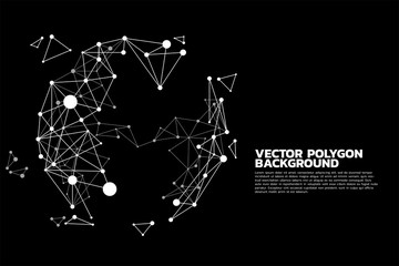 Poster - Network polygon particle dot connect line  build to sphere: Concept of Futuristic, Big Data, Data transform
