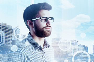 Poster - Finance, innovation and hud concept
