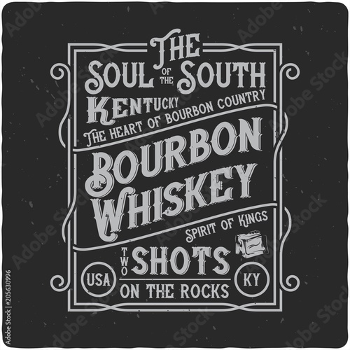 Fotografía Vintage label design with lettering composition on dark background