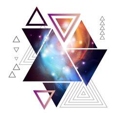 Wall Mural - abstract hipster polygonal triangle background with open space inside.