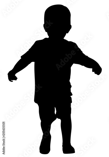 Download happy little boy vector silhouette Stock Vector | Adobe Stock