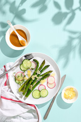 Wall Mural - Sunny summer or spring meal eating concept