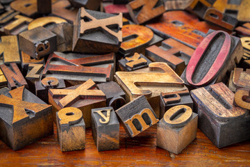 letterpress wood type blocks background