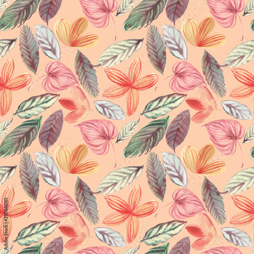 Láminas watercolor seamless floral pattern in high resolution for decor background cover