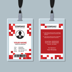 Wall Mural - Creative Red ID Card Design Template