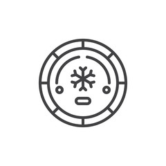 Air conditioning button outline icon. linear style sign for mobile concept and web design. Air conditioner car switch simple line vector icon. Symbol, logo illustration. Pixel perfect vector graphics