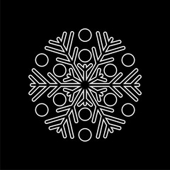 Sticker - Snowflake icon on dark background