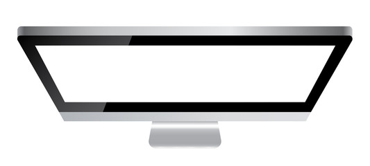 Poster - Black computer monitor with white display from above - stock vector