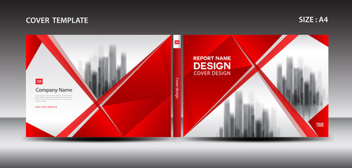 Wall Mural - Red Cover design template for magazine, ads, presentation, annual report, book, leaflet, poster, catalog, printing media, newsletter, business brochure flyer, Horizontal layout vector. A4