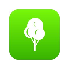 Sticker - Autumn tree icon digital green for any design isolated on white vector illustration
