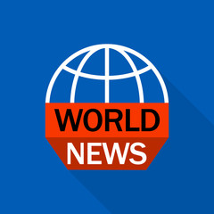 Poster - World news logo. Flat illustration of world news vector logo for web design