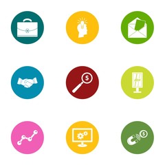 Poster - Business voucher icons set. Flat set of 9 business voucher vector icons for web isolated on white background