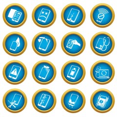 Poster - Repair phones fix icons set. Simple illustration of 16 repair phones fix vector icons for web
