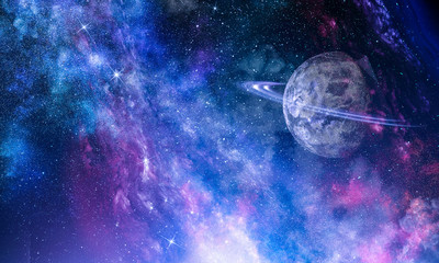 space planets and nebula