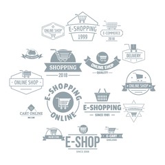 Poster - Shopping logo icons set. Simple illustration of 16 shopping logo vector icons for web