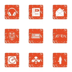 Poster - Protect the earth icons set. Grunge set of 9 protect the earth vector icons for web isolated on white background