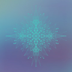 Poster - Big data visualization. Artificial Intelligence and Machine Learning Concept. Graphic abstract background communication. Perspective backdrop visualization. Vector illustration.