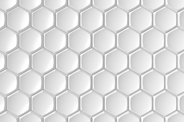 Wall Mural - modern hexagon tile wall. 3d rendering.
