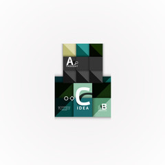 Abstract geometric option infographic banners, a b c steps process