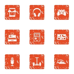 Poster - speak icons set. grunge set of 9 speak vector icons for web isolated on white background