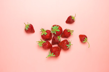 Wall Mural - Pile of fresh strawberries