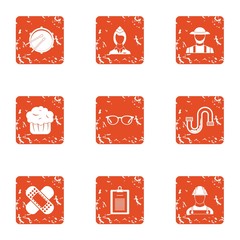 Poster - Agricultural master icons set. Grunge set of 9 agricultural master vector icons for web isolated on white background