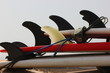 stacked surfboards, detail
