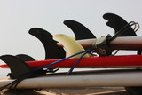 Fototapeta Big Ben - stacked surfboards, detail