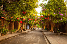 HOI AN, QUANG NAM, VIETNAM, April 26th, 2018: Beautiful Early Morning At Street In Hoi An Ancient Town