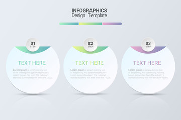 Poster - Three steps infographics. Vector business template for presentation and training.