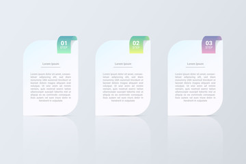 Poster - Three steps infographics. Vector business template for presentation and training.