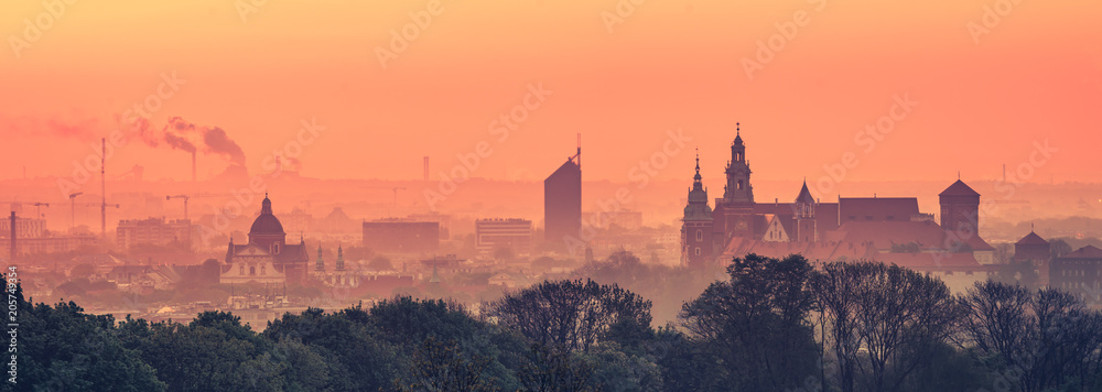 Krakow Old Town in early morning - obrazy, fototapety, plakaty 