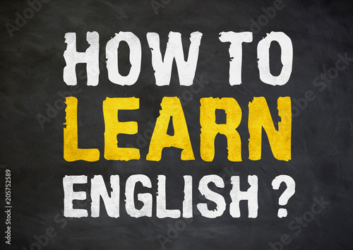 Leinwand Poster How to learn English - business motivational quote
