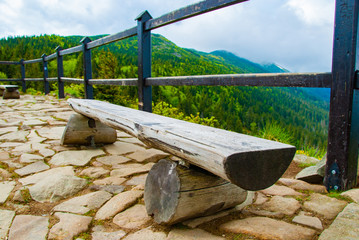  bench in mountains