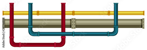 Fotografía Underground Pipe on White Background