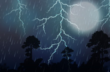 A Thunderstorm And Rain Night