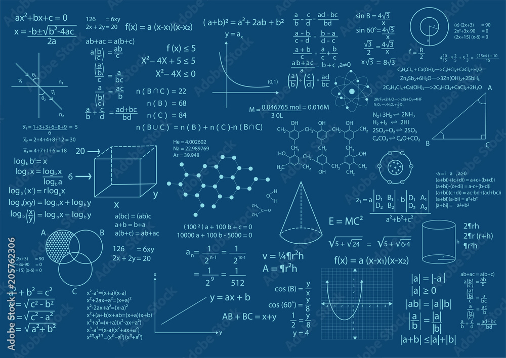 math formula background - obrazy, fototapety, plakaty 