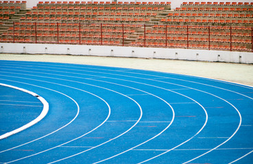 Background of stadium racetrack in success or healthy life concept